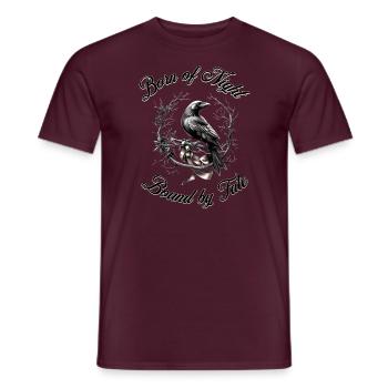Crow with ribbon Printful G5000 - Men's T-Shirt - brick red - Front - AI Model Male 178 light (178cm)