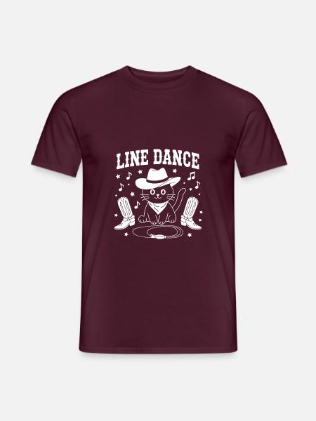 Ich liebe meine Katze und Line Dance - Männer T-Shirt - Ziegelrot