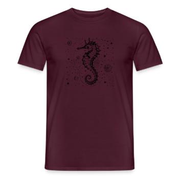 Vintage Space Nautical Design Seahorse - Men's T-Shirt - brick red - Front - AI Model Male 178 light (178cm)