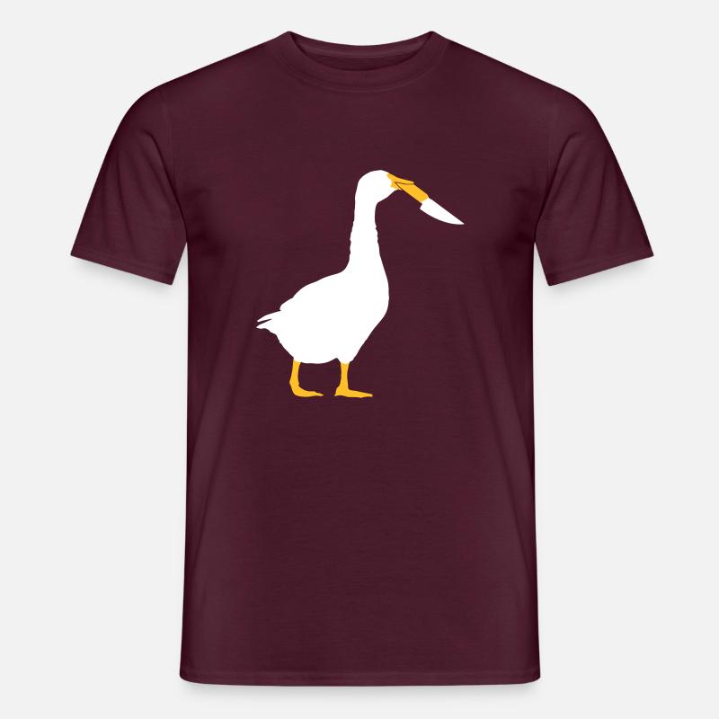 Gefährliche bewaffnete Gans - Männer T-Shirt - Ziegelrot
