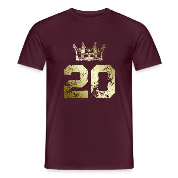 Couronne de 20 chiffres - T-shirt homme - rouge brique - Devant - AI Model Male 178 light (178cm)