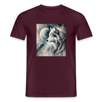 Abstract Wolf - Men's T-Shirt - brick red - Front - AI Model Male 178 light (178cm)