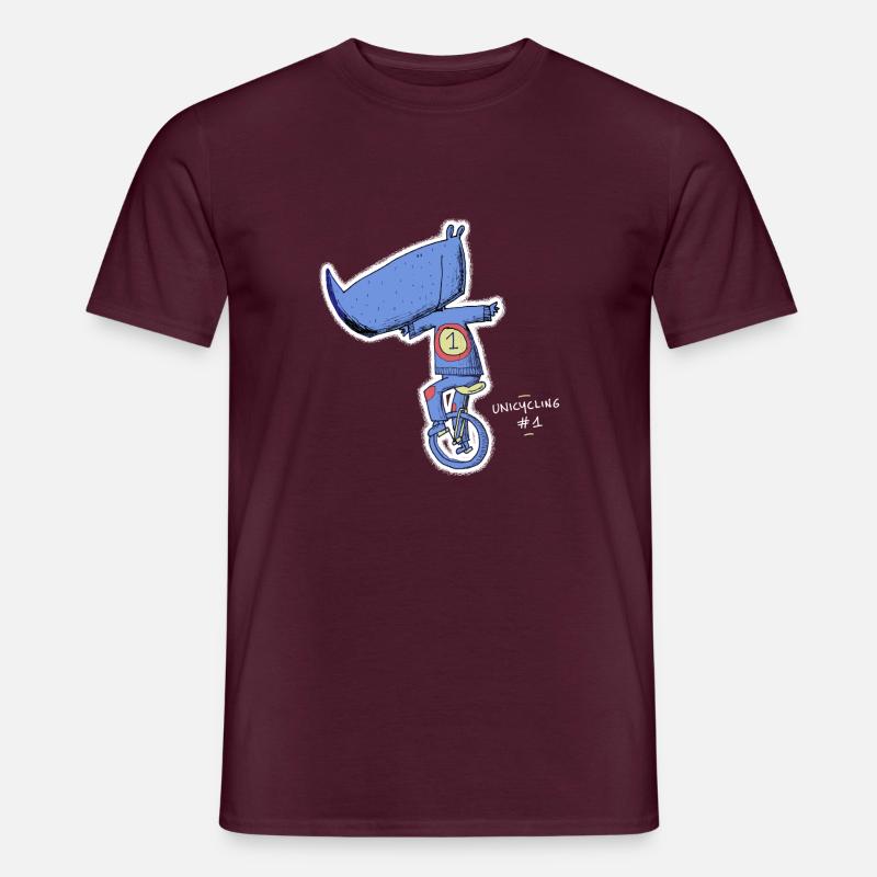 Rhino Einrad - Einrad # 1 - Männer T-Shirt - Ziegelrot