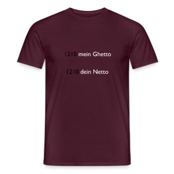 1210 mein Ghetto - Männer T-Shirt - Ziegelrot - Vorne - AI Model Male 178 light (178cm)