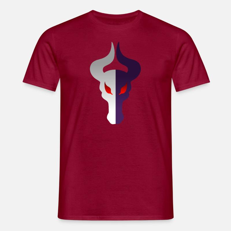 Doppelseitiger Drachenkopf - Männer T-Shirt - Ziegelrot