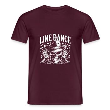 Line Dance Skull with Stetson and Boots and Lasso - Men's T-Shirt - brick red - Front - AI Model Male 178 light (178cm)