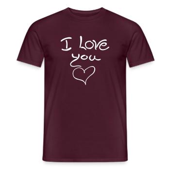 I love you, love, heart, i love you, Spring - Men's T-Shirt - brick red - Front - AI Model Male 178 light (178cm)
