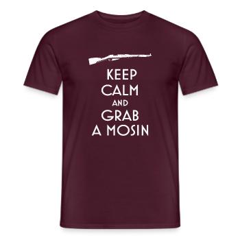 Keep Calm and Grab a Mosin T-Shirt preppers - Men's T-Shirt - brick red - Front - AI Model Male 178 light (178cm)