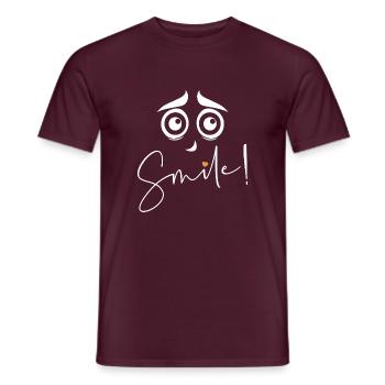 Smile - please smile - Men's T-Shirt - brick red - Front - AI Model Male 178 light (178cm)