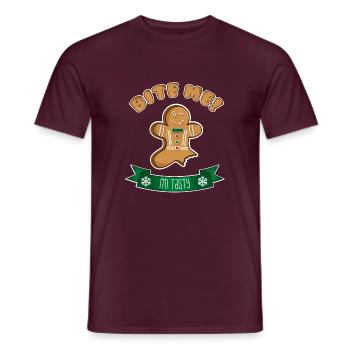 11870 pain d’épices mordez-moi vert plein - T-shirt homme - rouge brique - Devant - AI Model Male 178 light (178cm)