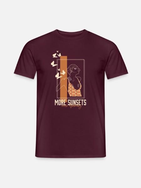 Sunset - Männer T-Shirt - Ziegelrot