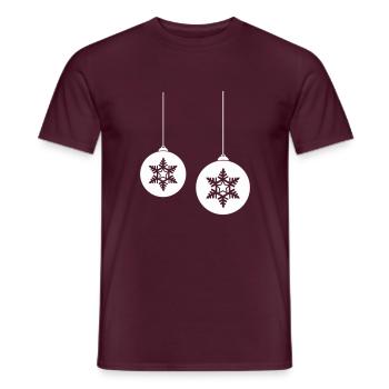 Boule de Noël étoile 2 - T-shirt homme - rouge brique - Devant - AI Model Male 178 light (178cm)