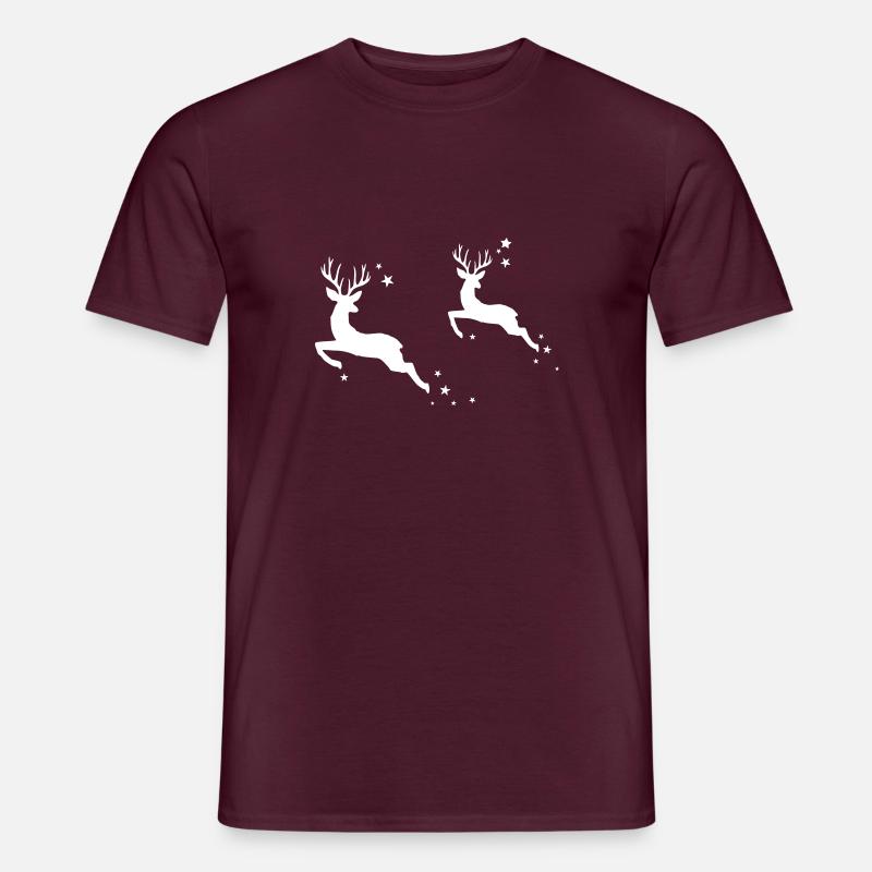 springende Hirsche - Männer T-Shirt - Ziegelrot