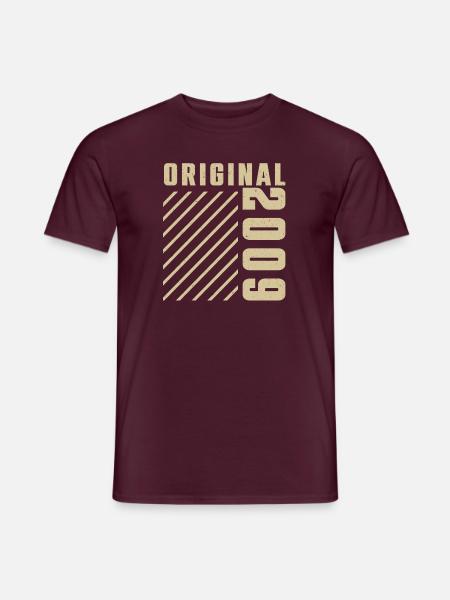 Original 2009 Authentisch 2009 Vintage Bursdag - Männer T-Shirt - Ziegelrot