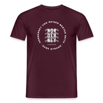 Norderney / Oase Strand - Männer T-Shirt - Ziegelrot - Vorne - AI Model Male 178 light (178cm)