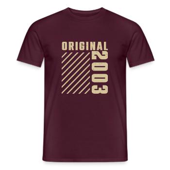 Original 2003 Authentic 2003 Vintage Bursdag - T-shirt homme - rouge brique - Devant - AI Model Male 178 light (178cm)