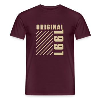 Original 1991 Authentic 1991 Vintage Bursdag - T-shirt homme - rouge brique - Devant - AI Model Male 178 light (178cm)