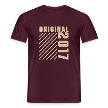 Original 2017 Authentic 2017 Vintage Bursdag - Men's T-Shirt - brick red - Front - AI Model Male 178 light (178cm)