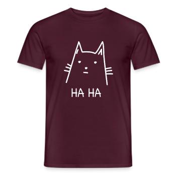 Funny Cat Gift Haha Humor - Men's T-Shirt - brick red - Front - AI Model Male 178 light (178cm)