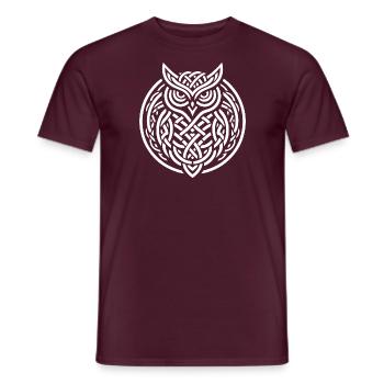 Hibou celtique - T-shirt homme - rouge brique - Devant - AI Model Male 178 light (178cm)