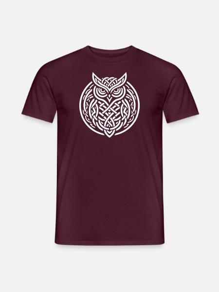 Keltischer Eule - Männer T-Shirt - Ziegelrot