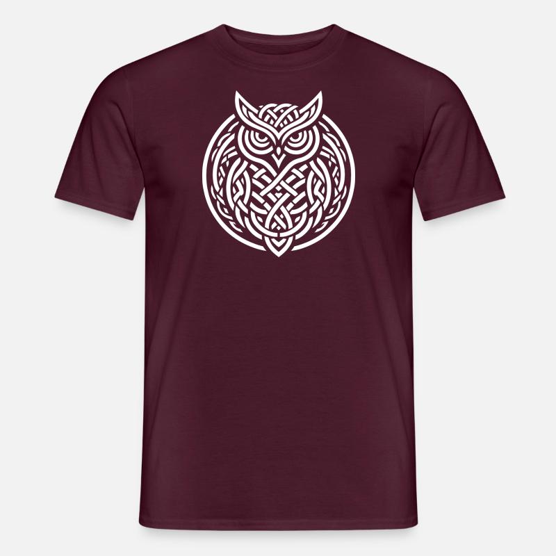 Keltischer Eule - Männer T-Shirt - Ziegelrot