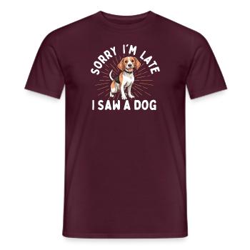 Tut mir leid, dass ich zu spät komme, ich habe einen Hund gesehen - Animal Rescue - Männer T-Shirt - Ziegelrot - Vorne - AI Model Male 178 light (178cm)