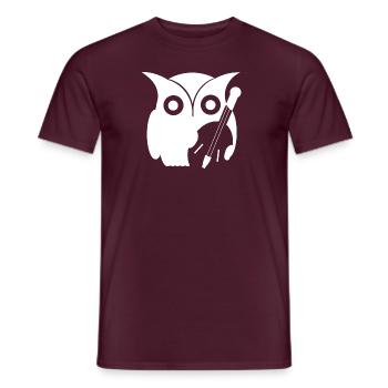 Eule mit Instrument - Männer T-Shirt - Ziegelrot - Vorne - AI Model Male 178 light (178cm)