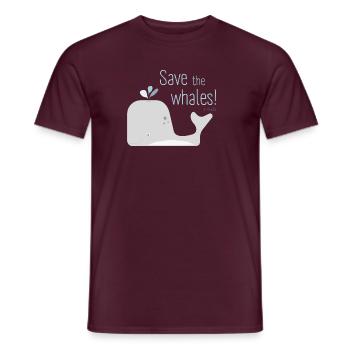 Save the Whales - Niedliches Wal-Motiv - Männer T-Shirt - Ziegelrot - Vorne - AI Model Male 178 light (178cm)