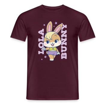 Looney Tunes X Gokko Lola Bunny Mit Schriftzug - Männer T-Shirt - Ziegelrot - Vorne - AI Model Male 178 light (178cm)