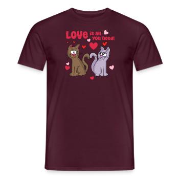 L’amour est tout ce dont vous avez besoin - T-shirt homme - rouge brique - Devant - AI Model Male 178 light (178cm)