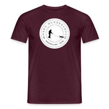 Bones Hundeschule Mantrailing Team - Männer T-Shirt - Ziegelrot - Vorne - AI Model Male 178 light (178cm)