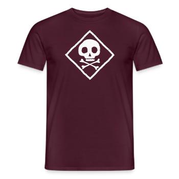 Crâne et os - T-shirt homme - rouge brique - Devant - AI Model Male 178 light (178cm)