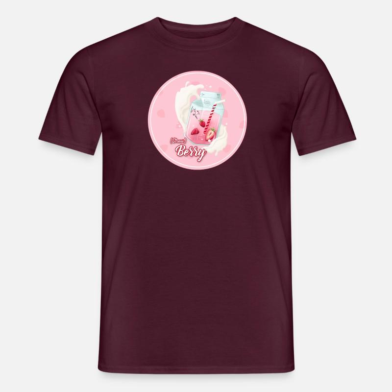 Erdbeermilch - Männer T-Shirt - Ziegelrot