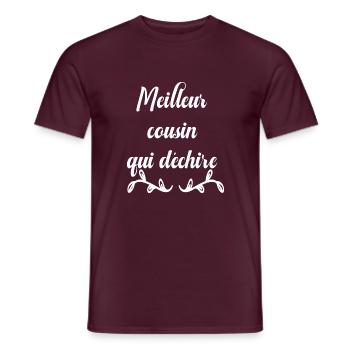 Meilleur cousin qui déchire - T-shirt homme - rouge brique - Devant - AI Model Male 178 light (178cm)
