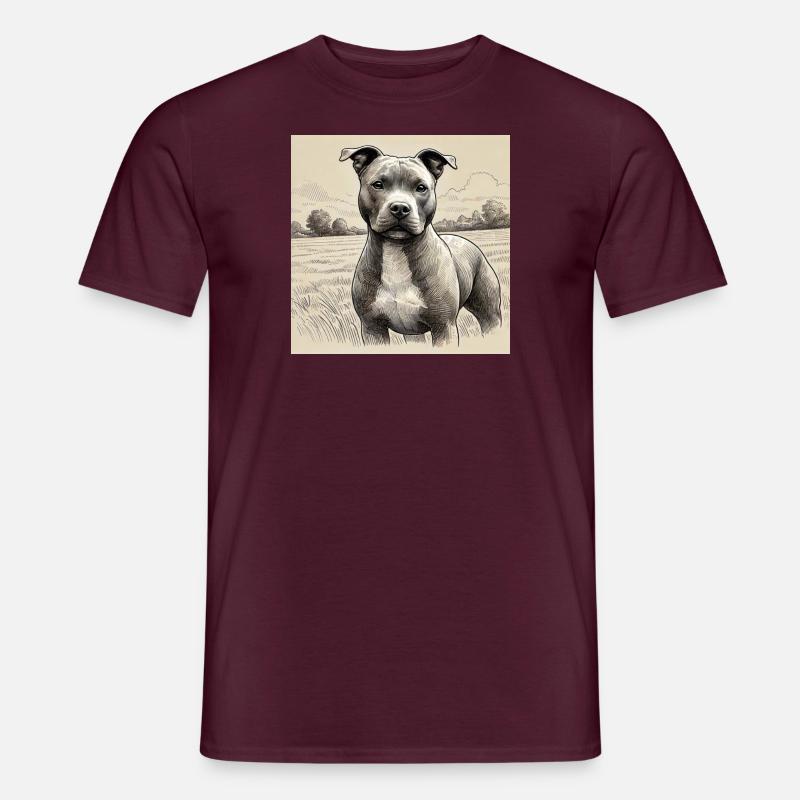 Pitbull TShirt - Männer T-Shirt - Ziegelrot