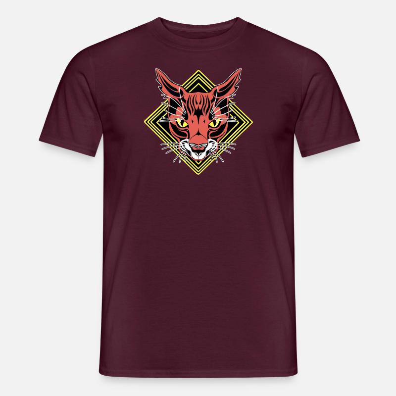 getigerte Katze - Männer T-Shirt - Ziegelrot