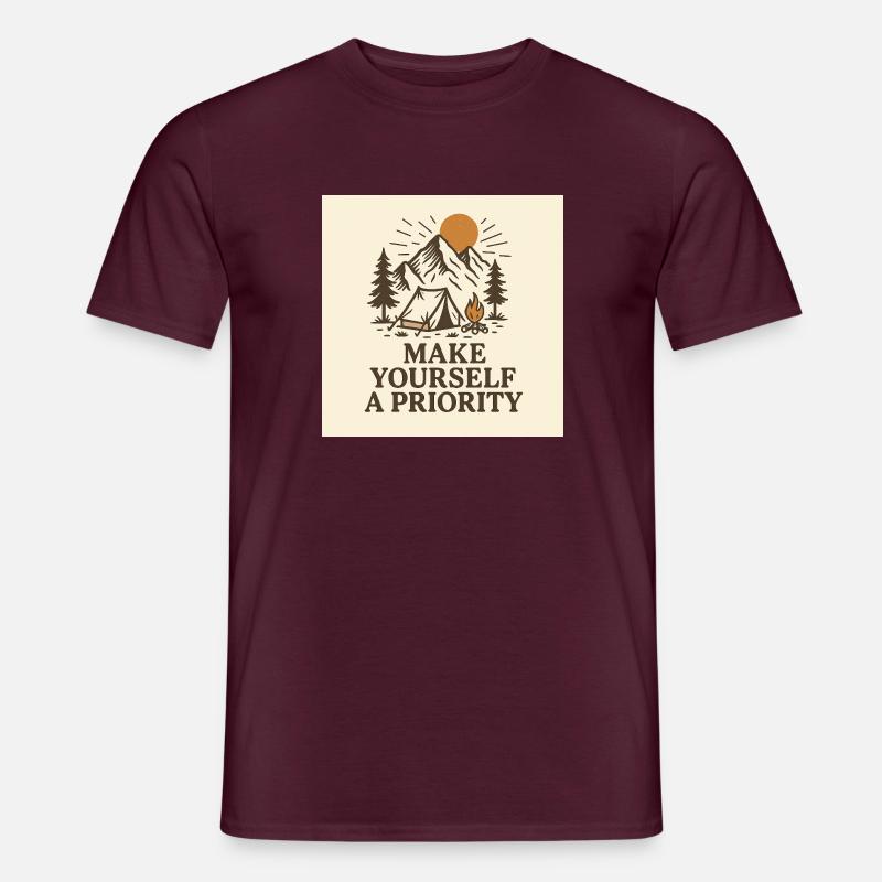 MAKE YOURSELF A PRIORITY - Men’s T-shirt - brick red