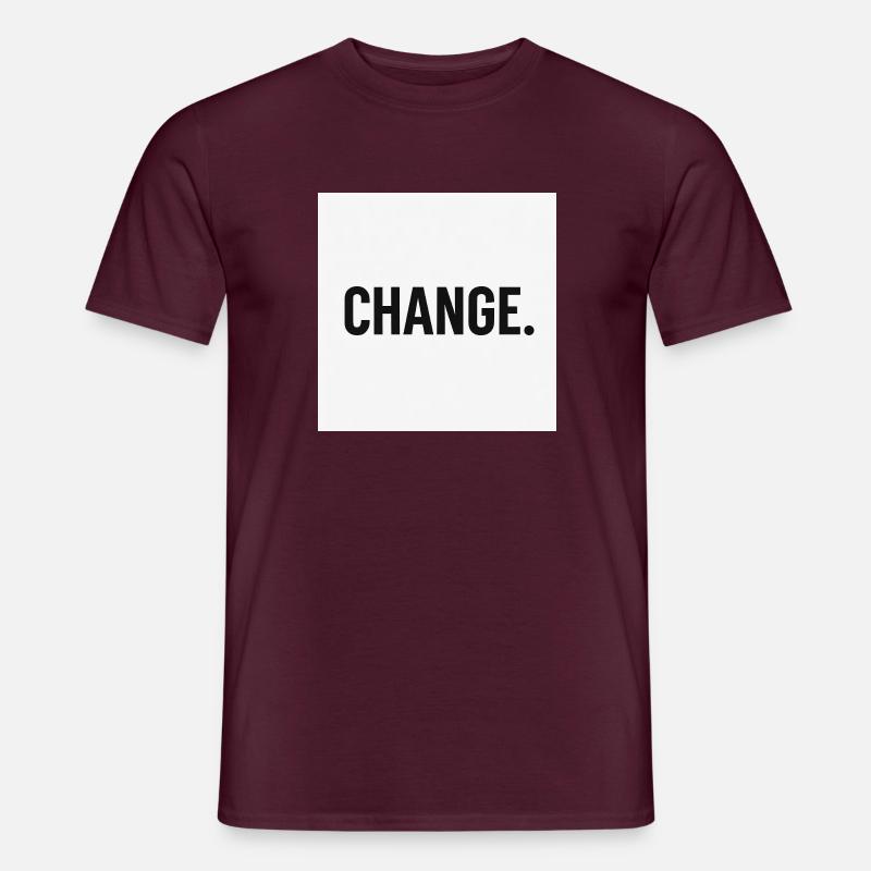 Change - Bold minimal statement - Männer T-Shirt - Ziegelrot
