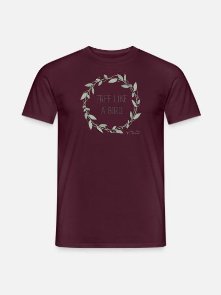 Free Like a Bird – Naturinspirierter Spruch - Männer T-Shirt - Ziegelrot