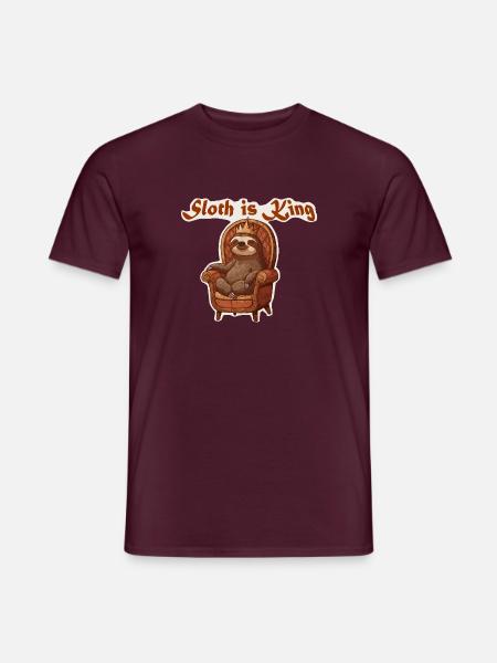 Sloth is King | Faultierkönig des Nordens - Männer T-Shirt - Ziegelrot