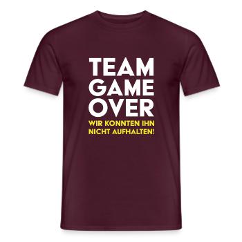 Bräutigam Support JGA Team Game Over - Männer T-Shirt - Ziegelrot - Vorne - AI Model Male 178 light (178cm)