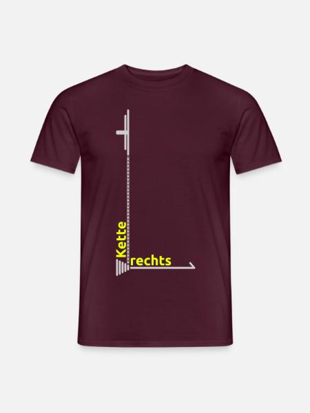Kette gehört auf die rechte Seite - Männer T-Shirt - Ziegelrot