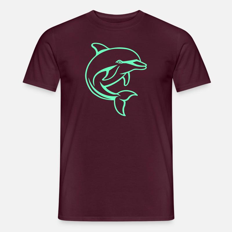 delfin comic - Männer T-Shirt - Ziegelrot