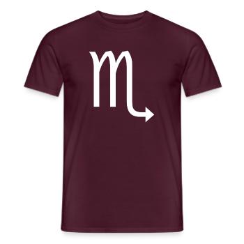 Zodiac sign Scorpio, exclusive t-shirt design - Men's T-Shirt - brick red - Front - AI Model Male 178 light (178cm)