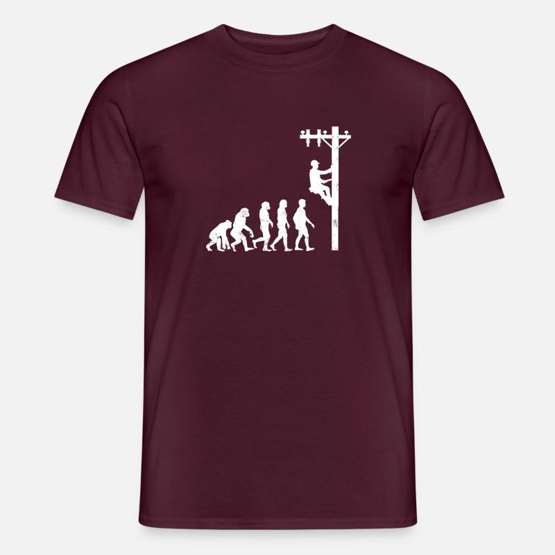 Elektriker evolution streckenarbeiter hochspannung - Männer T-Shirt - Ziegelrot