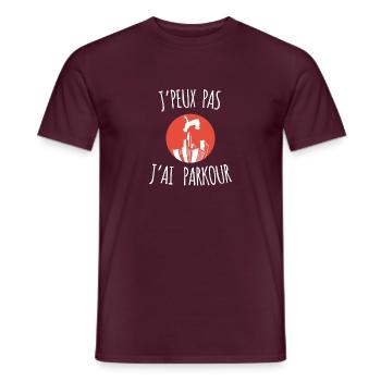 JE PEUX PAS J'AI PARKOUR - T-shirt homme - rouge brique - Devant - AI Model Male 178 light (178cm)