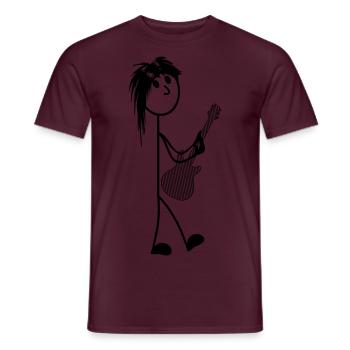 Bonhomme allumette avec guitare - T-shirt homme - rouge brique - Devant - AI Model Male 178 light (178cm)
