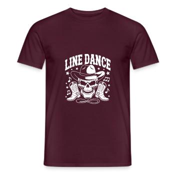 Line Dance Skull with Stetson and Boots and Lasso - Men's T-Shirt - brick red - Front - AI Model Male 178 light (178cm)