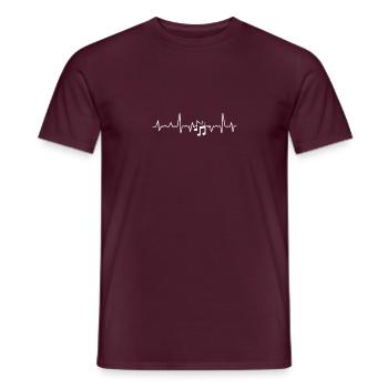 Musicien note cadeau Heartbeat - T-shirt homme - rouge brique - Devant - AI Model Male 178 light (178cm)